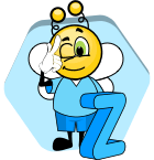 Bee with the Japanese alphabet